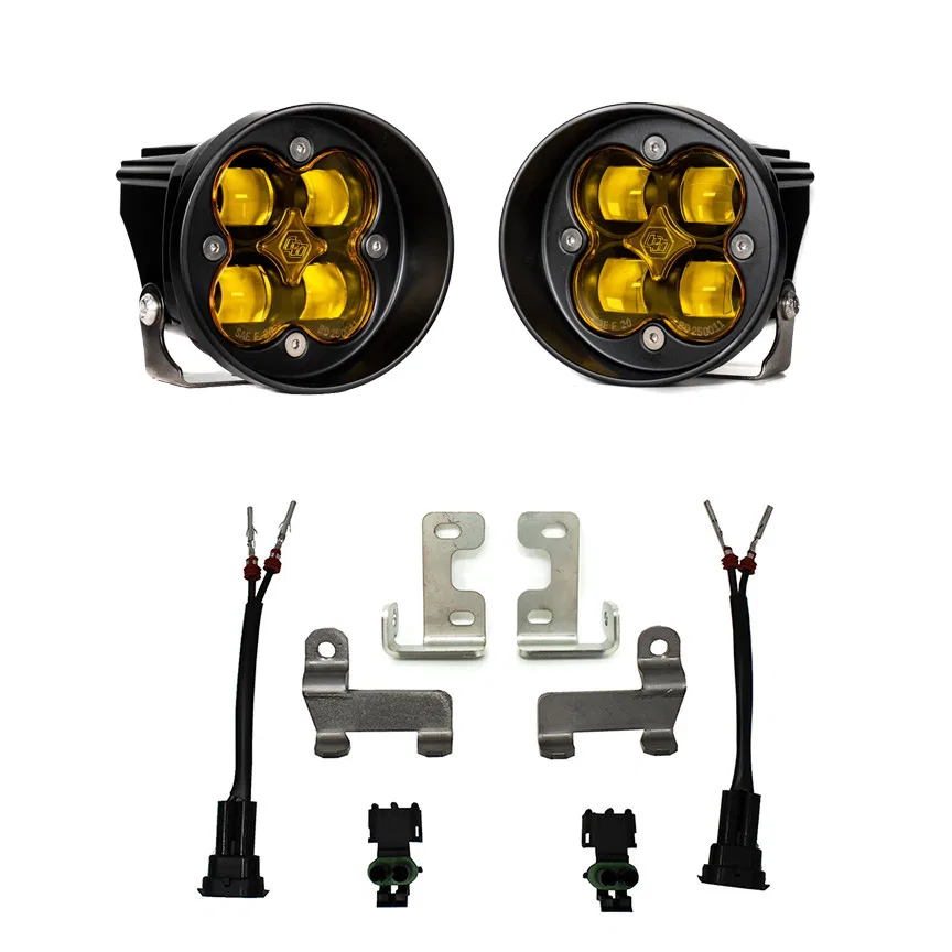 447704 – BAJA DESIGN Driving/ Fog Light, LED Round 29 Watt Fog Beam 2420 Lumens Amber Lens Black Housing Set Of 2 Wit...
